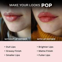 FACES CANADA Ultime Pro Lip Definer - Nude Brown, 0.35g | Rich & Creamy Texture | Matte Finish | Fuller & Brighter Lips | Easily Blendable | Highly Pigmented | Waterproof & Smudgeproof