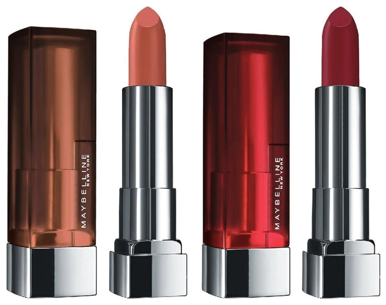 Maybelline New York Color Sensational Creamy Matte Lipstick, 695 Divine Wine, 3.9g And Maybelline New York Color Sensational Creamy Matte Lipstick, 657 Nude Nuance, 3.9g