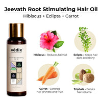 Vedix Customized Regimen For Dry Hair,Normal-Oily Scalp & Wavy Hair, Anti Hair Fall Oil Hibiscus + Eclipta - Ayurvedic Shampoo - Vithan Pro Hair Growth Serum, 240 Grams