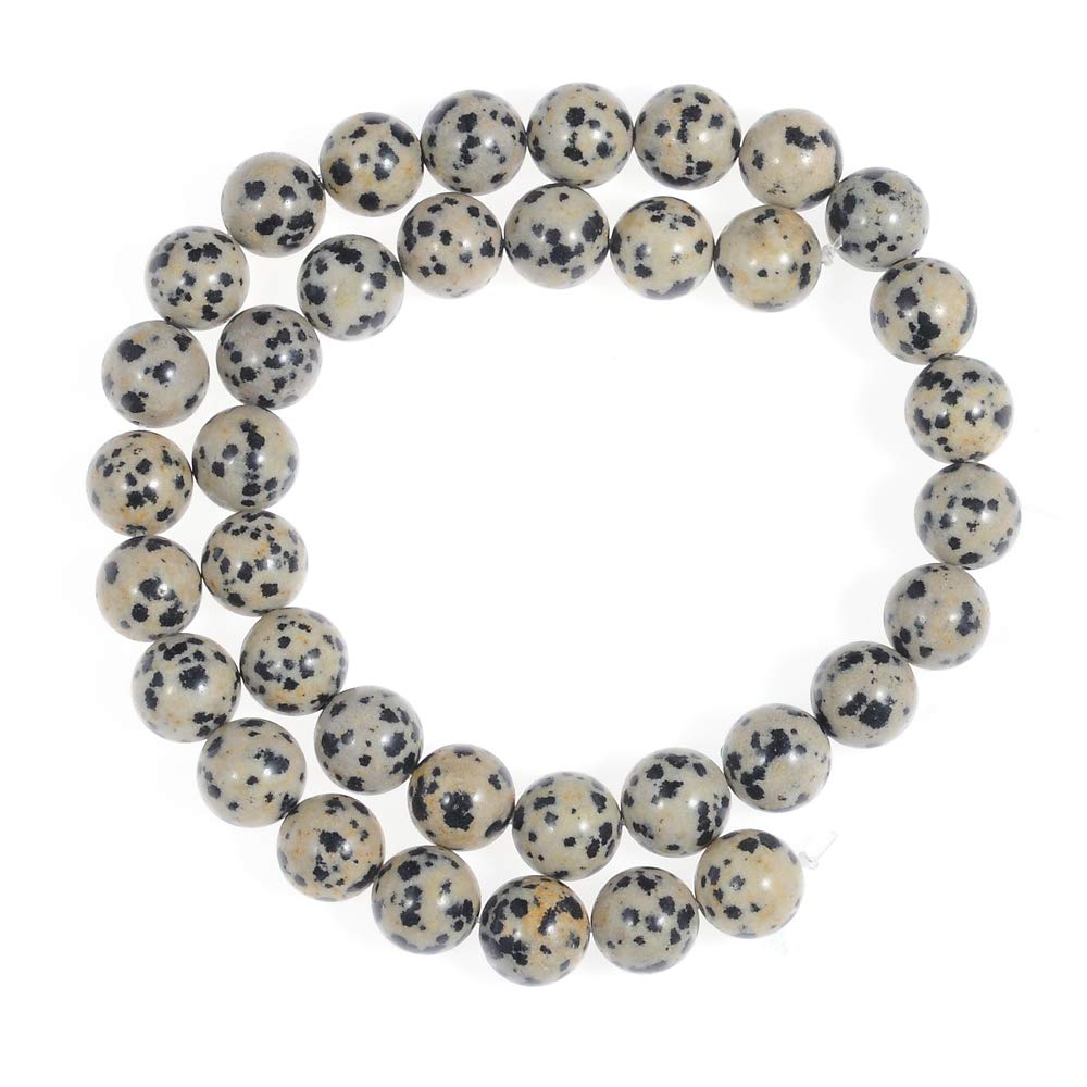 Natural Stone Beads 8mm Dalmatian Beads Gemstone Round Loose Beads Crystal Energy Stone Healing Power for Jewelry Making DIY,1 Strand 15"