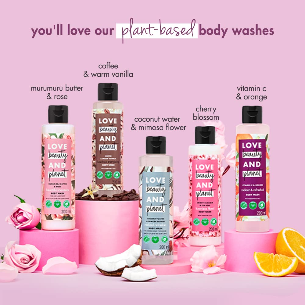 Love Beauty & Planet Vitamin C & Orange Body Refreshing Body Wash|Natural Shower Gel for Glowing Skin,200ml