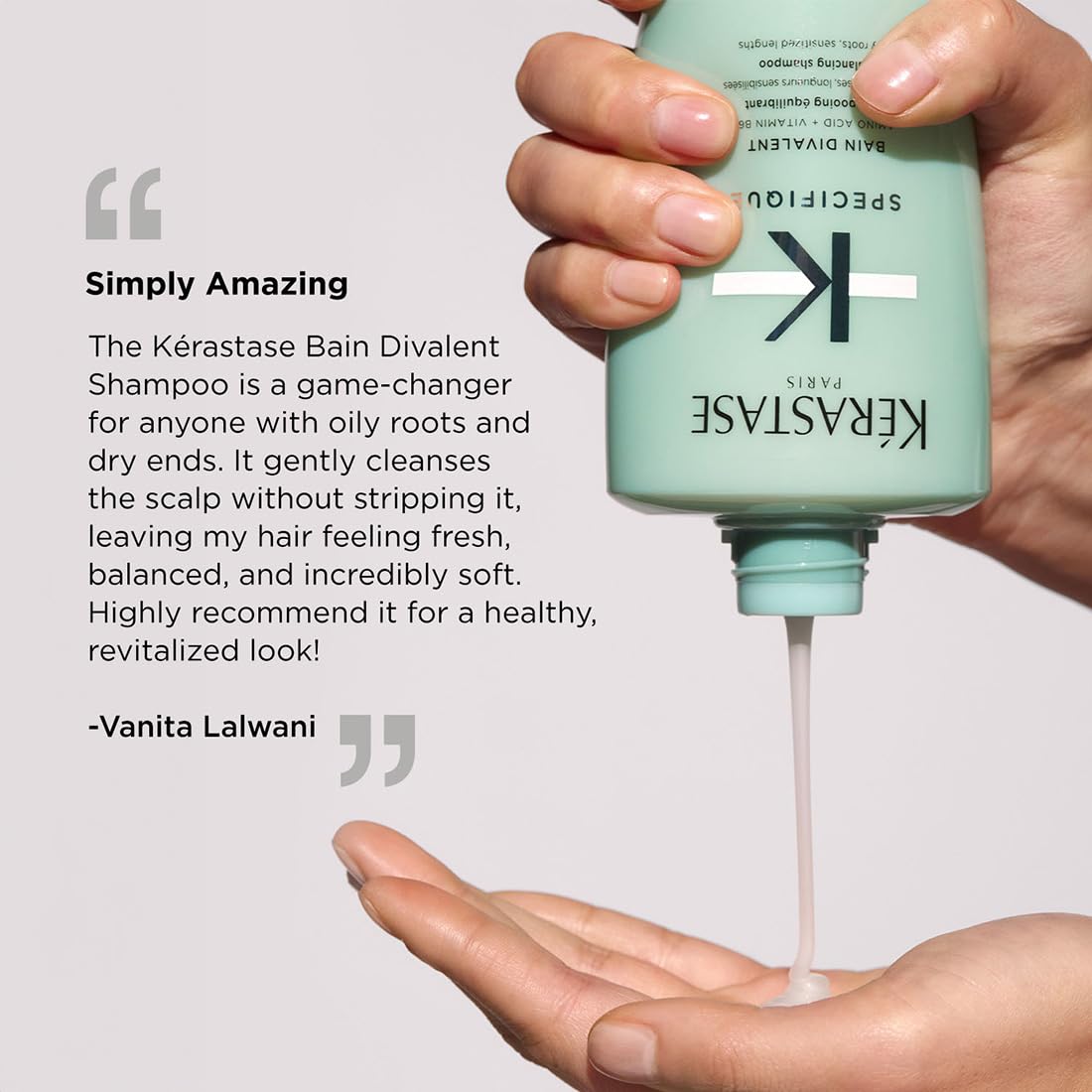 Kérastase Specifique Divalent Balancing Shampoo 250ml | Clarifying Shampoo for Oily Scalp & Dry Hair Lengths | Enriched with Amino Acid and Vitamin B6