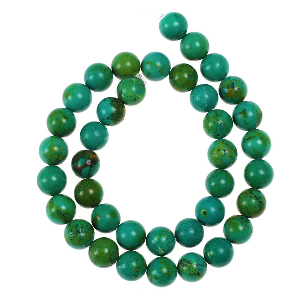 Natural Stone Beads 6mm Green Turquoise Gemstone Round Loose Beads Crystal Energy Stone Healing Power for Jewelry Making DIY,1 Strand 15"