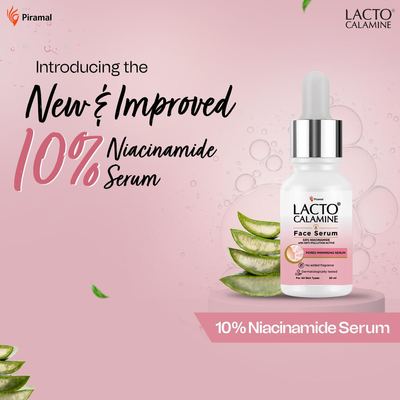 Lacto Calamine 10% Niacinamide Face Serum | 30ml x Pack of 2 | Pore Minimizing, Acne Marks, Blemishes & Oil Balancing | Face Serum for Women & Men | Reduces Pigmentation | Dermatologically Tested
