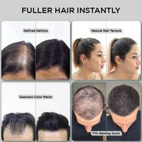 THICK FIBER - Fibers for Thinning Hair & Bald Spots (BLACK, Pack of 2) - 25g Bottle - Conceals Hair Loss in Seconds for Women & Men