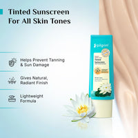 Pilgrim Korean White Lotus Tinted Sunscreen SPF 50+ PA++++ with 3% Niacinamide | No White Cast |Prevents Tanning | Lightweight | For All Skin Types | For Women and Men | 50ml