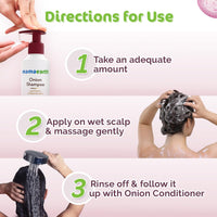 Mamaearth Onion Shampoo for Hair Growth and Hair Fall Control with Onion and Plant Keratin | Reduces Hair Fall | Strengthens & Smoothens Hair | For Men & Women | 250ml