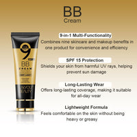 Lakyou Beauty 9in1 BB Cream | Waterproof | Very Light | Long Lasting | 24hrs Hydration | Even Skin Tone | Shade-01(White Ivory) | 160G | Pack Of 2
