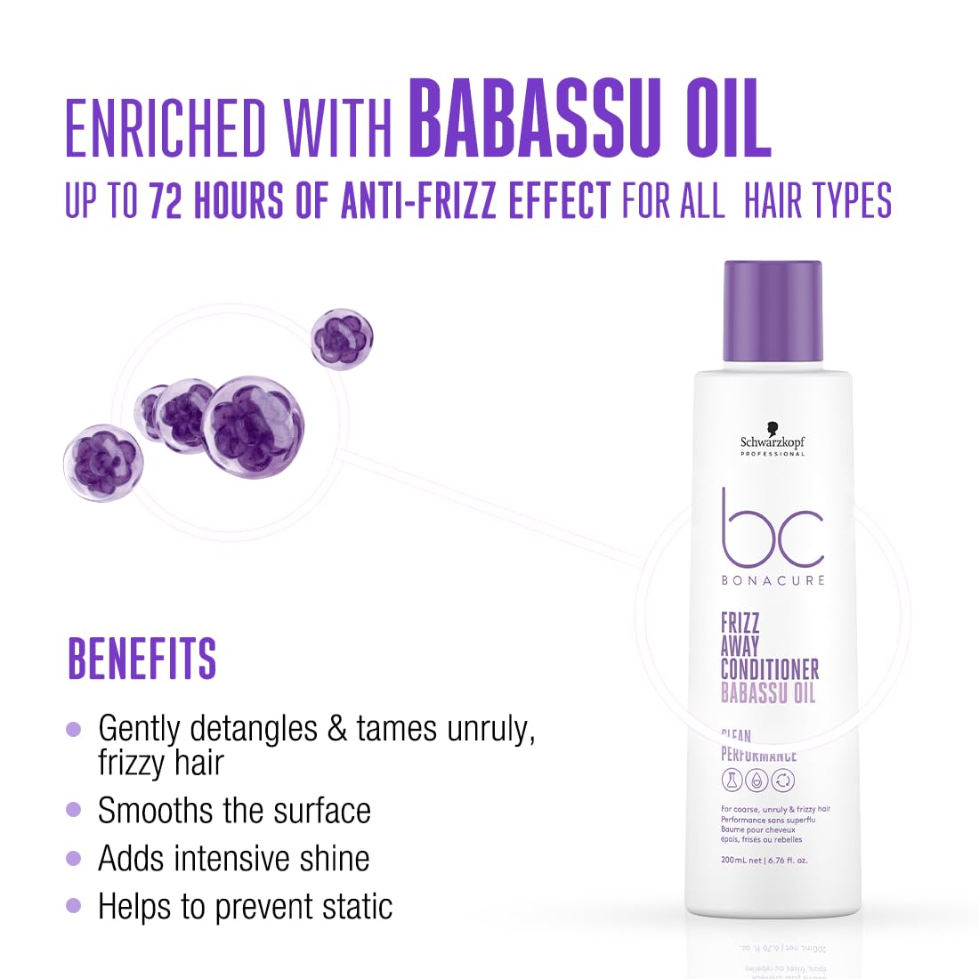 Schwarzkopf Professional Bonacure Frizz Away Treatment with Babassu Oil, 250 ml and Bonacure Frizz Away Shampoo, 200 ml