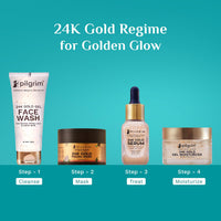 Pilgrim 24K Gold Face Serum With Niacinamide & Hyaluronic Acid, Dewy Primer For Face Make-Up For All Skin Types, Korean Skin Care For Unisex, 20ml