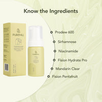 Purehill Foam Face Wash with Mandarin and Niacinamide for Clear, Bright and Flawless Skin Suitable for All Skin Types, 100 ML