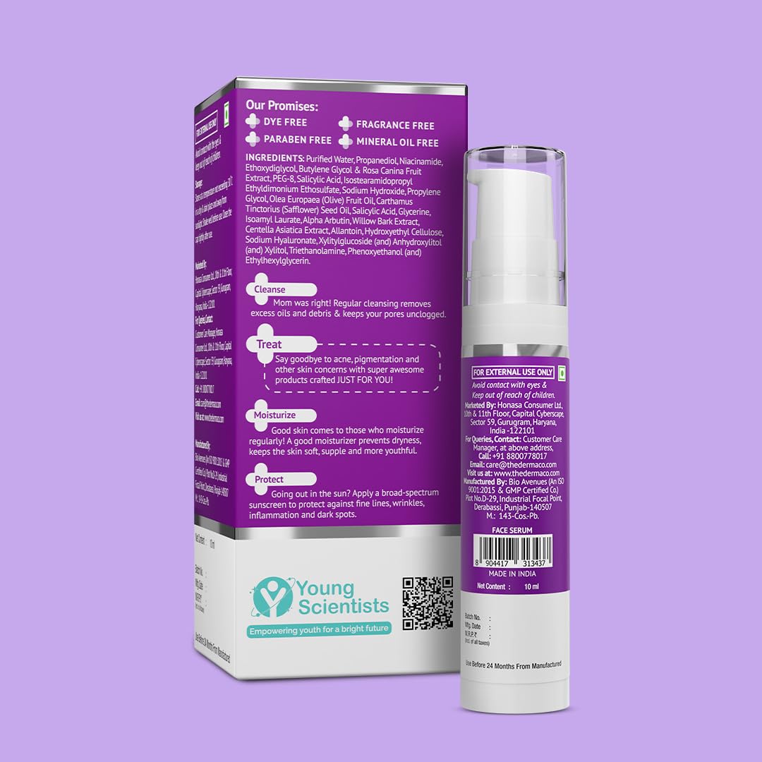 The Derma Co Sali-Cinamide Anti-Acne Face Serum with 2% Salicylic Acid & 5% Niacinamide for Acne & Acne Marks - 10ml