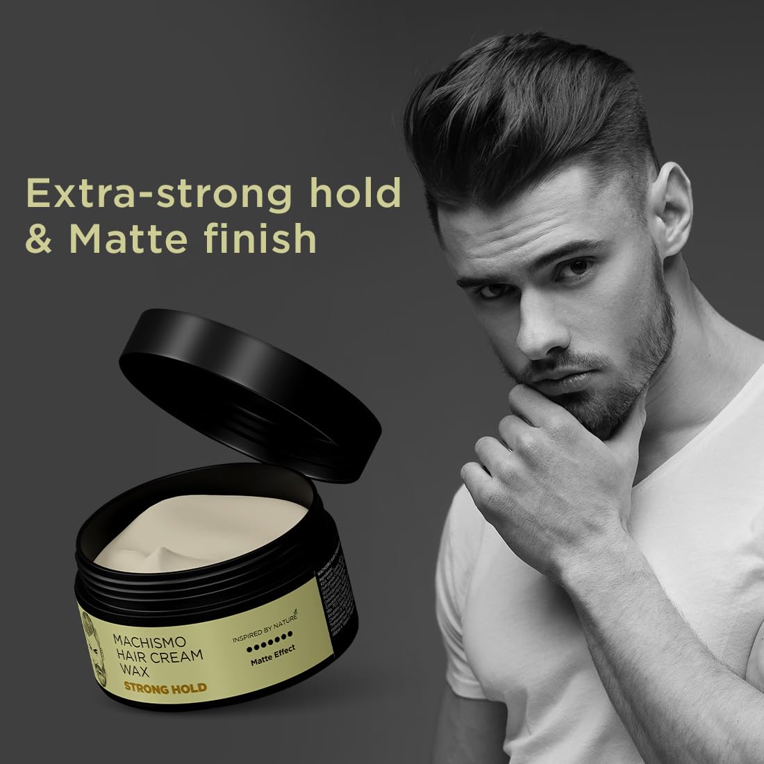 The Man Company Machismo Stronghold Hair Wax for Men | Stylish Matte Finish with Volume | Non Sticky - 100gm