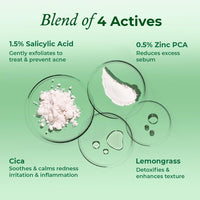 The Pink Foundry Acne Face Wash with 1.5% Salicylic Acid, Zinc PCA, Cica & Lemongrass | Treats & Prevents Acne Breakout | Oil Control Face Wash | Dermatologically Tested | All Skin Types | 100ml