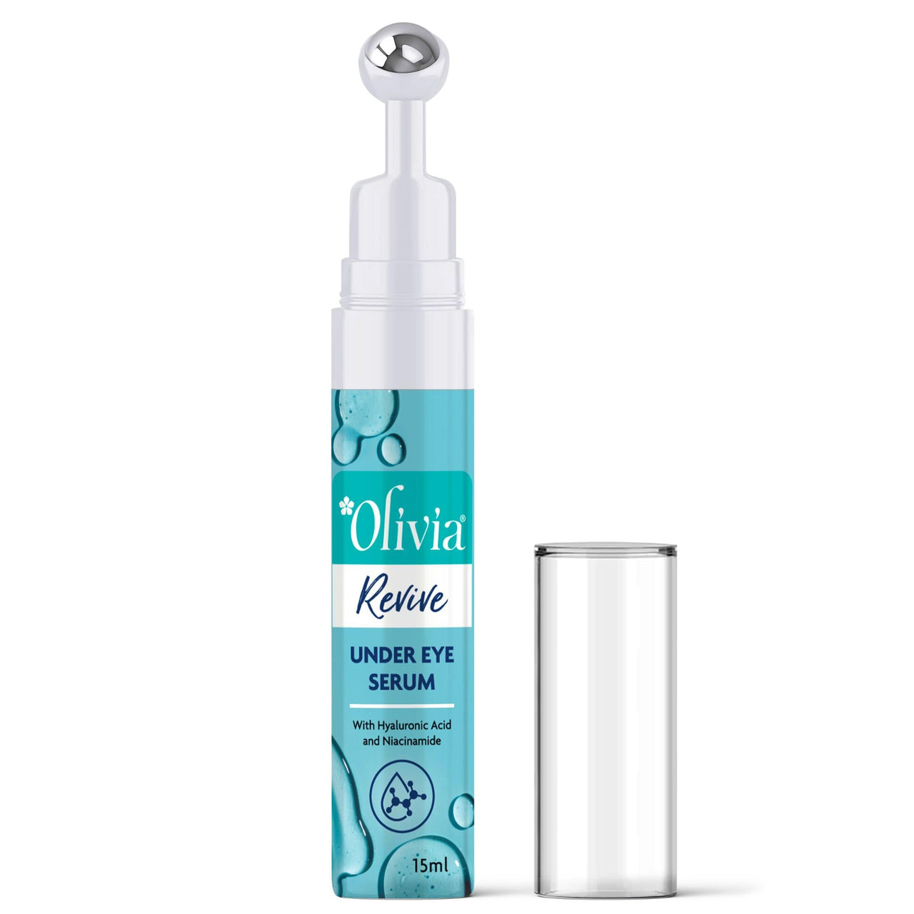 Olivia Revive Under Eye Serum | With Hyaluronic Acid, Niacinamide Serum & Coffee Bean Extract | Dark Circles & Wrinkle Reduction | Anti-Aging Eye Care for Women with Plankton Extracts | 15ml