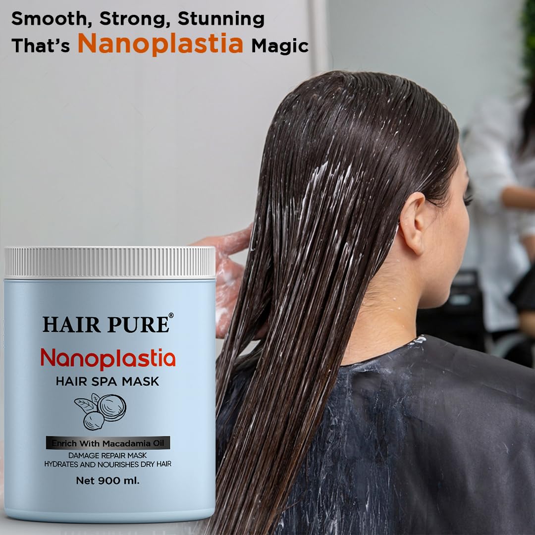 Hair Pure Nanoplastia Hair SPA Mask | Deep Nourishment & Smoothing Treatment | Professional-Grade Hydration, Frizz Control, and Hair Repair for All Hair Types | Restores Shine & Healthy Hair, 900ml