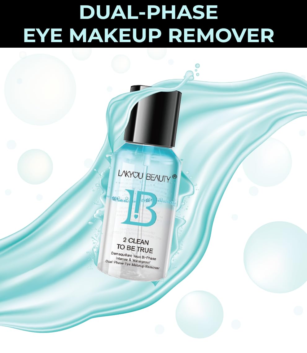 LAKYOU BEAUTY 2 Clean To Be True Makeup Remover - Blue (100ml) | Dual-Action Makeup Remover & Cleanser With Matte Finish