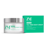 ZM Zayn & Myza Tea Tree Night Cream With Salicylic Acid | Reduces Acne & Pimples | Moisturizing cream For Oil Control | Unclogs Pores & Reduces Dark Spots | Cream For Oily & Acne Prone Skin - 50 g
