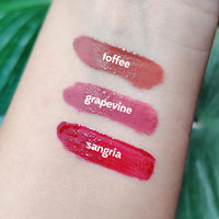 Ruby's Organics Lip Beauty Gift Kit- Lip Oil Glossy Minis Sunset, Moisturizing, Long Lasting, Non Sticky & Non Drying, Natural Lip Makeup, Paraben Free - Sangria, Grapevine and Toffee Shades