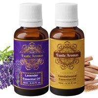 Exotic Aromas Lavender Essential Oil & Sandalwood Essential Oil, Pack of 2