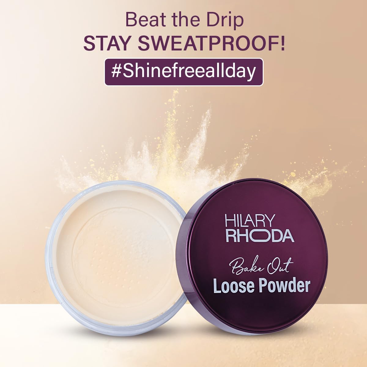 Hilary Rhoda Bake Out Loose Powder | Setting Loose Powder for Face | Matte Finish & Lightweight Loose Powder | Hides Imperfections | Oil Control Formula | 10gm (Banana | Shade 02)