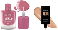 MARS BB Cream Lightweight Foundation | Blendable BB Cream for Women | Colour Correction for All Skin Types (30 ml) (Biscuit) EURO Nail Lacquer (6.0 ml) (Shade-14)