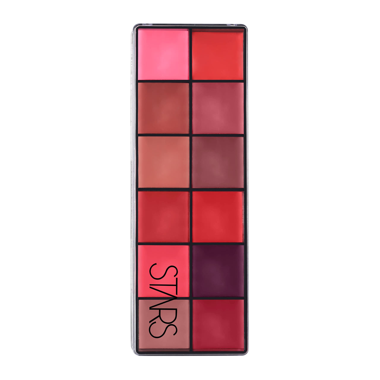 Stars Cosmetics Lush Lip Palette 12 Shades Cream Smooth Finish Waterproof Long Lasting Lightweight Ultra Pigmented smudgeproof for all Skins (multi-colour) 72g