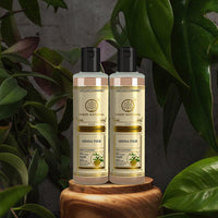 Khadi Natural Henna & Tulsi Herbal Shampoo | Gentle Cleanser for Hair Strength | Promotes Shinier Hair | Natural Herbal Formula- Pack of 2 (210 ml x 2)