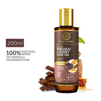Khadi Natural Shikakai and Honey Hair Oil: Nourishing Elixir for Scalp Health and Silky Smooth Hair- POWERED BOTANICS, 200ml