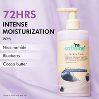 mcaffeine Blueberry Swirl Serum Body Lotion For Women And Men | Dry Skin | Lightweight Moisturizer, Non-Greasy & Non-Sticky | Body Lotion For Winter | Soft & Smooth Lotion For All Skin - 300Ml