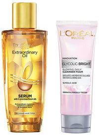 L'Oreal Paris Glycolic Bright Daily Foaming Face Cleanser & L'Oreal Paris Serum Combo