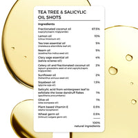 Brillare Tea Tree, Salicylic Acid & Coconut Shots, Light Oil for Summer, Best for Dry & Itchy Scalp, Dandruff Control, Reduces Excess Scalp Oil, 100% Natural Summer Hair Treatment, 48ml