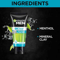 Garnier Men Oil Clear Clay D-Tox Deep Cleansing Icy Face Wash, 50gm