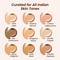 Coloressence HD Foundation - Buildable Coverage Liquid Foundation | Covers Blemishes and Dark Spots | Waterproof & Sweat Resistant | Iced Latte | 2 Applicator Sponges FREE
