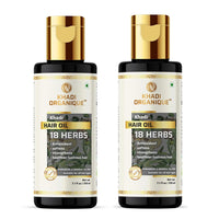 Khadi Organique 18 Herbals Natural Hair Oil Paraben & Miniral Oil Free Pack Of 2