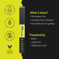 Arata Gel Based Hair Fix Stick for All Hair Types - 15ml | Baby Hair Fixer for Women | Hair Stick for Frizzy Hair | Infused With Biotin & Hyaluronic Acid | Easy To Carry, Non-Greasy, No White Cast