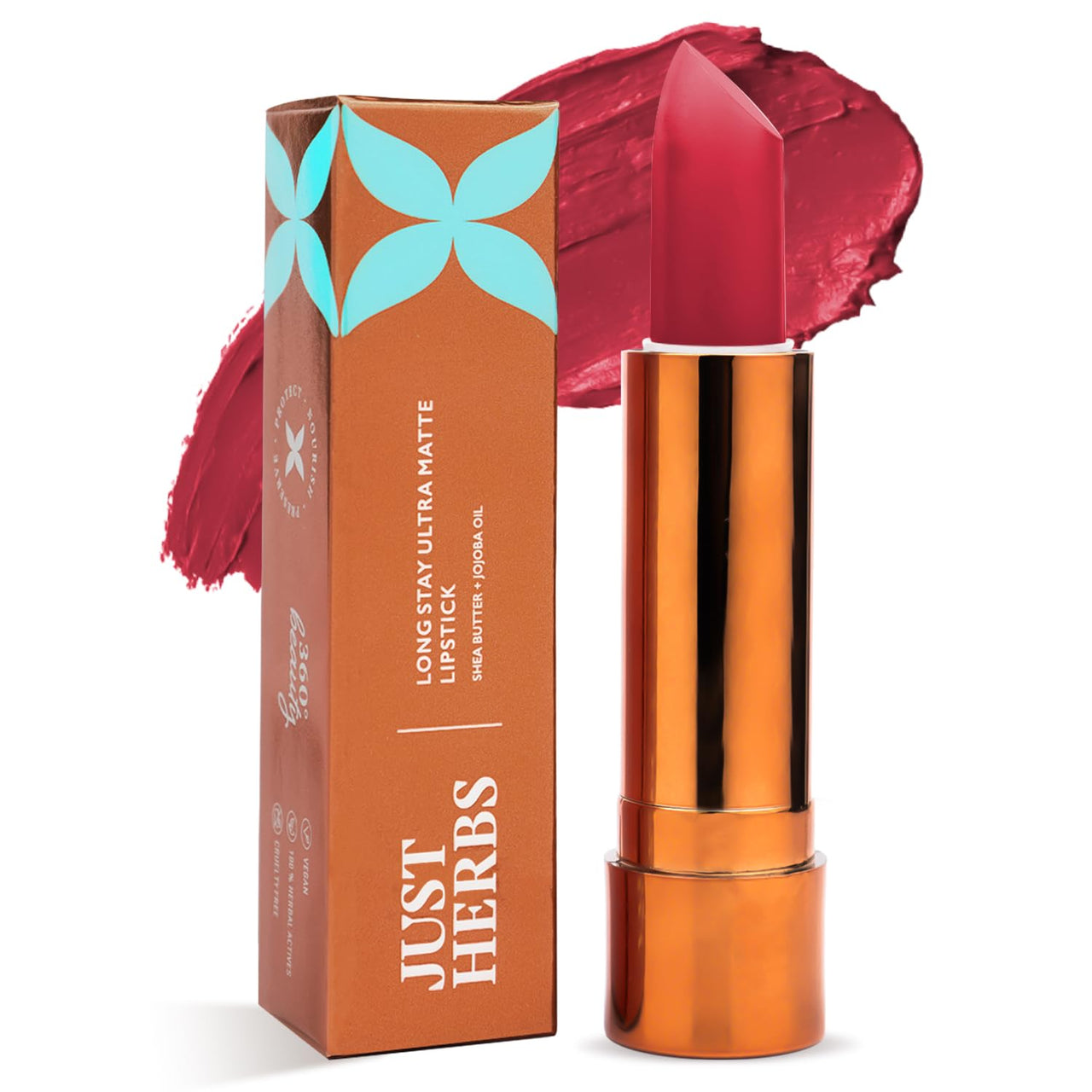 Just Herbs Ultra Matte Bullet Lipstick 4 g & Just Herbs Ultra Matte Bullet Lipstick 4 g & Just Herbs Ultra Matte Bullet Lipstick 4 g (Dreamy Rose)