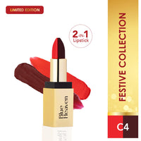 Blue Heaven 2 in 1 Festive Lipstick | Dual Shade | Ultra Lightweight Soft Matte Finish | Long Stay Comfort Wear Lipsticks for Women |C4| 4gm