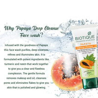 Biotique Honey Water Pore Tightening Brightening Toner With Himalayan Waters, 120ml & Biotique Papaya Deep Cleanse Face Wash For Visibly Glowing Skin All Skin Types, 150ml