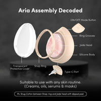 Numour ARIA Jade Stone LED Facial Device | For Fine Lines, Wrinkles & Acne | with Yellow, Blue & Red Light Therapy for Face | Smart Rechargeable Skincare Tool for Moisturizer, Serum & Face Masks