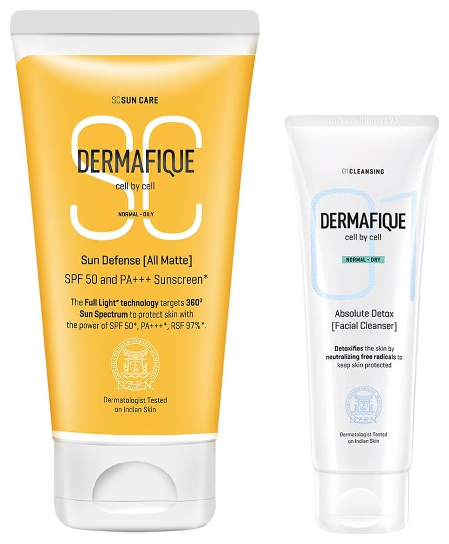 Dermafique Absolute Detox Facial Cleanser – 100ml Fac for Normal Prevents Tanning Photaging Protects from UVAUVBIR Visible Light Der