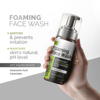 Ustraa Gentle Pore Care Combo - Foaming Face Wash - Sensitive Skin - 150 ml | Moisture Retention | with Ceramides & Anti Acne Spot Gel - 15ml | Reduces 99.9% Pimple-Causing Germs | Neem & Vitamin B3