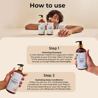 Fix My Curls Cleanse & Condition Bundle | For Cleansing, & Moisturising Curly & Wavy Hair, Sulphate & Silicone Free |Anti Dandruff, Tea Tree|50ml each