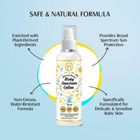 Mom & World Mineral Based Baby Sunscreen Lotion, Spf 50 Pa+++, Uva/Uvb Protection, Water Resistance, 120 ml