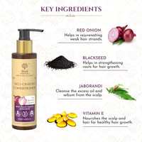Khadi Essentials Red Onion Hair Conditioner - Hair Fall Control, Dry & Frizzy Hair Treatment with Black Seed Oil, Paraben & Sulphate for Men & Women, 200ml
