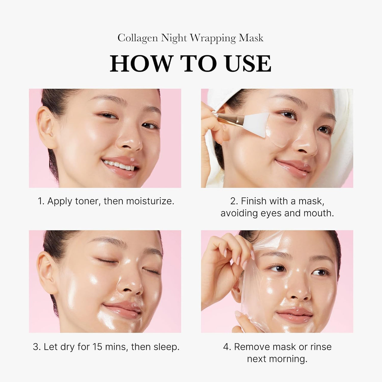Bio-Collagen Overnight Face Mask | Hydrogel Mask for Deep Hydration, Pigmentation, Anti-Aging & Pore Minimizing | Hyaluronic Acid, Niacinamide, Vitamin E & Centella (TUBE 1)