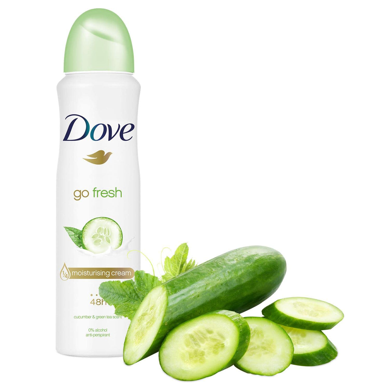 Dove Antiperspirant Cucumber & Green Tea Deodorant, 150ml | Long-Lasting Freshness & Gentle Skin Care For All-Day Protection