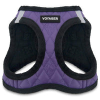 Voyager Step-In Plush Dog Harness – Soft Plush, Step In Vest Harness for Small and Medium Dogs by Best Pet Supplies - Harness (Purple Faux Leather), S (Chest: 14.5 - 16