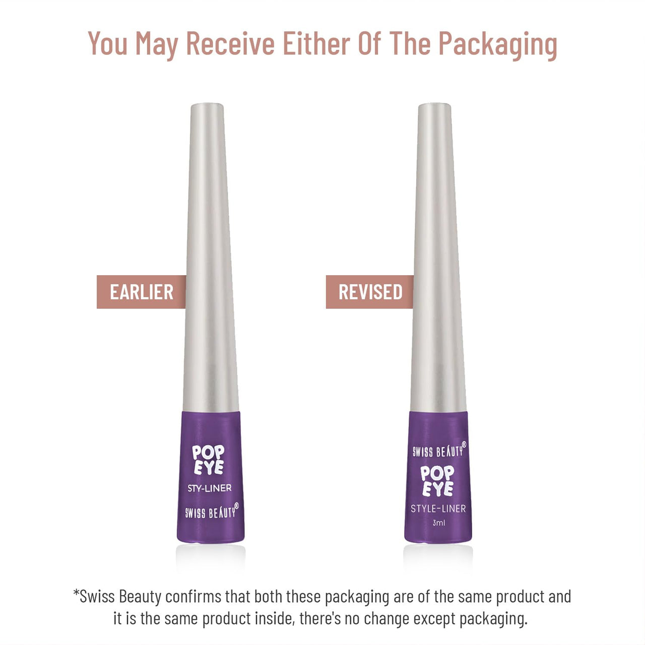 Swiss Beauty Pop Eyeliner | Waterproof and Long lasting Liquid Eyeliner | Smudge Proof Eye Makeup |Quick Drying |Shade - Plum Purple, 3 ml |