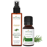 Mystiq Living Rosemary Essential Oil for Hair, Rosemary Water- Combo (100 ML + 15 ML) | Hair Spray for Regrowth | 100% Pure & Natural